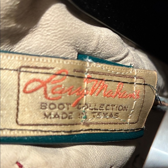 Women’s 5.5 B Vintage (1981) Larry Mahan Tall Teal Western Leather Boots - Picture 2 of 16